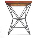 Ver imagem 3 de banco diamante banqueta puff seat garden ferro e madeira de demolição sala de estar cozinha bar