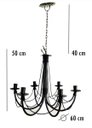 Ver imagem 2 de lustre luminária ferro de teto preto rústico decoração 6 lâmpadas artesanal sala de jantar