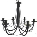 Ver imagem 1 de lustre luminária ferro de teto preto rústico decoração 6 lâmpadas artesanal sala de jantar