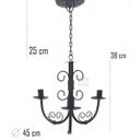Ver imagem 2 de lustre luminária ferro de teto rústico decoração 3 lâmpadas artesanal sala de jantar casa pé