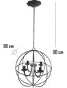 Ver imagem 2 de lustre luminária globo ferro de teto preto rústico decoração 4 lâmpadas artesanal sala de