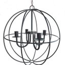 Ver imagem 1 de lustre luminária globo ferro de teto preto rústico decoração 4 lâmpadas artesanal sala de