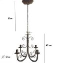 Ver imagem 2 de lustre verniz luminária ferro de teto preto rústico decoração 4 lâmpadas artesanal sala de