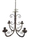 Ver imagem 1 de lustre verniz luminária ferro de teto preto rústico decoração 4 lâmpadas artesanal sala de