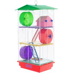 Gaiola para Hamster e Pequenos Roedores 3 Andares com Teto Completa - 1