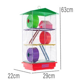 Gaiola para Hamster e Pequenos Roedores 3 Andares com Teto Completa - 2