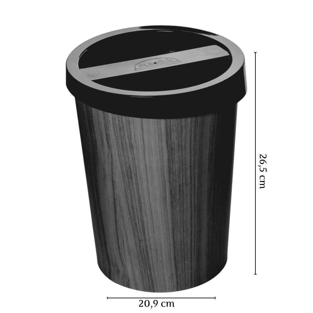 Lixeira para pia circular decorada com tampa 5,3 litros Plasutil ref.4449 - 3