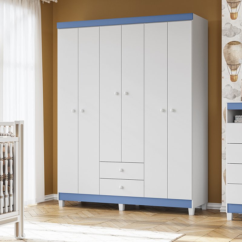 Guarda Roupa Infantil 6 Portas I01 Baby Kids - Clique Chique Móveis