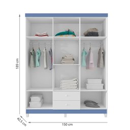 Guarda Roupa Infantil 6 Portas I01 Baby Kids - Clique Chique Móveis - 2