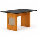 Ver imagem 1 de Mesa de Jantar Lara 120x80 Canto Copo com Vidro Cinamomo Chumbo - Leifer