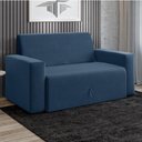 Ver imagem 1 de Sofá-cama 2 Lugares Pratik 5000 Mamflex Azul Suede Azul
