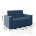 Ver imagem 4 de Sofá-cama 2 Lugares Pratik 5000 Mamflex Azul Suede Azul