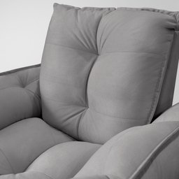 Poltrona Decorativo Luxo Cinza- Base Ferro Rose - 4