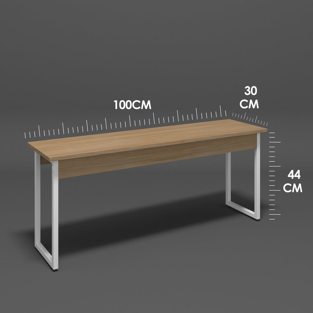 Conjunto Kit Top Mesa Sala Jantar 120 Com 2 Bancos Estilo Industrial Madeira Metal Branco - 4