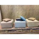 Ver imagem 2 de Puff Puf Estofado Tecido Veludo 70x70x40 Suede Gigante Azul