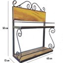 Ver imagem 2 de prateleira decorativa ferro e madeira dupla suporte multiuso de parede 50x40 cm cozinha jardim