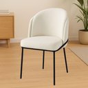 Ver imagem 2 de Cadeira Aurora Bouclé Off White Metal Preto