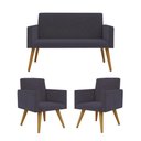 Ver imagem 1 de Kit Sofá Namoradeira + 2 Poltronas Sala Estar Balaqui Decor Cor:cinza
