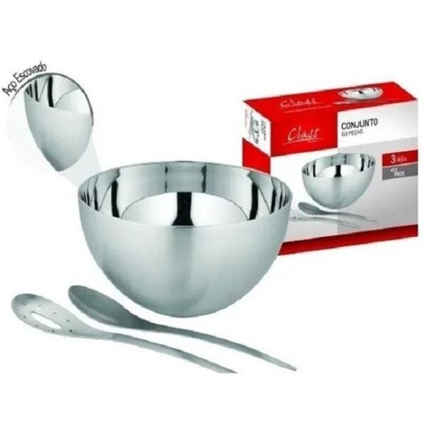 Conjunto em Inox Escorredores + Saladeira - 2