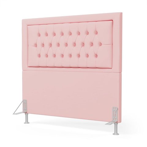 Cabeceira Pegasus 195 Premium / A-044 Couro Artificial Rosa Bebê