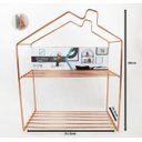 Ver imagem 3 de PRATELEIRA NICHO ROSE GOLD LUXO DECORAÇÃO 31X16X37cm