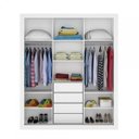 Ver imagem 2 de Guarda-Roupa Casal 3 Portas de Correr 4 Gavetas News Branco