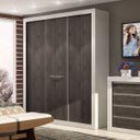 Ver imagem 1 de Guarda-Roupa Casal 3 Portas de Correr 4 Gavetas News Marrom/Branco/Carvalho