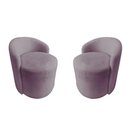 Ver imagem 2 de Kit 2 Poltronas Decorativa Yara Orgânica Veludo Rosê