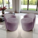 Ver mais imagens de Kit 2 Poltronas Decorativa Yara Orgânica Veludo Rosê