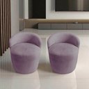 Ver imagem 1 de Kit 2 Poltronas Decorativa Yara Orgânica Veludo Rosê