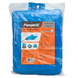 Lona Polietileno 8x4 M com Cantos Reforçados Azul Famastil - 4 Lona Polietileno 8x4 M com Cantos Reforçados Azul Famastil - 4