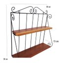 Ver imagem 2 de prateleira dupla Ferro e madeira Porta Temperos Flor Xícaras Estante suporte parede multiuso