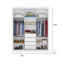 Ver imagem 4 de Guarda-Roupa Casal 3 Portas de Correr 4 Gavetas News Bege/Branco/Fresno