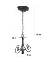 Ver imagem 2 de Pendente Luminária Lustre de teto Decoração 1 Lâmpada ferro artesanal teto design - Preto