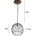 Ver imagem 2 de Pendente Luminária Lustre globo de teto Decoração 1 Lâmpada ferro artesanal teto design - verniz
