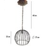 Pendente Luminária Lustre globo de teto Decoração 1 Lâmpada ferro artesanal teto design - verniz - 2