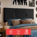 Ver imagem 4 de Cabeceira Painel Estofada Nevada Suede Preto Casal 1,40m para Cama Box - Arkell