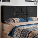 Ver imagem 1 de Cabeceira Painel Estofada Nevada Suede Preto Casal 1,40m para Cama Box - Arkell