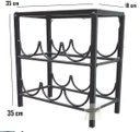 Ver imagem 2 de adega design ferro artesanal 6 garrafas de pé para chão ou mesa suporte para garrafas de vinhos