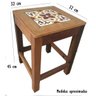 banco quadrado banqueta puff seat garden madeira de demolição com azulejo ladrilho hidráulico - 2