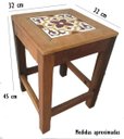 Ver imagem 2 de banco quadrado banqueta puff seat garden madeira de demolição com azulejo ladrilho hidráulico