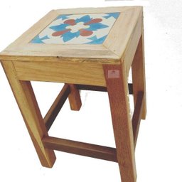 banco quadrado banqueta puff seat garden madeira de demolição com azulejo ladrilho hidráulico - 4