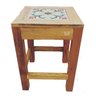 banco quadrado banqueta puff seat garden madeira de demolição com azulejo ladrilho hidráulico - 3