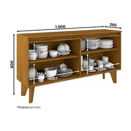 Buffet Ambar 4 Portas Nature Off White - Henn - 3