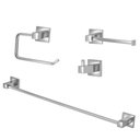 Ver imagem 1 de Kit Acessórios Quadrado Banheiro 100% Metal Cromado 4 Peças
