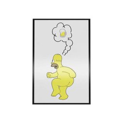 Quadro Homer Pensando em Cerveja - 40x27cm - 1