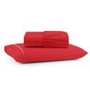 Ver imagem 1 de Jogo Cama Lençol Bali Solteiro Percal 180 Fios 100% Algodão Ponto Palito 2 Peças - Vermelho