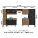 Ver imagem 4 de Armário de Cozinha Completa 325cm Rustic/Preto/Rustic Emilly Madesa 02
