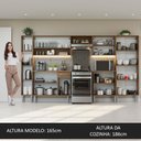 Ver imagem 6 de Armário de Cozinha Completa 325cm Rustic/Preto/Rustic Emilly Madesa 02