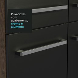 Armário de Cozinha Completa 325cm Rustic/Preto/Rustic Emilly Madesa 02 - 7